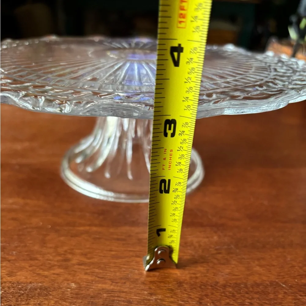 Elegant Clear Glass Cake Stand Vintage